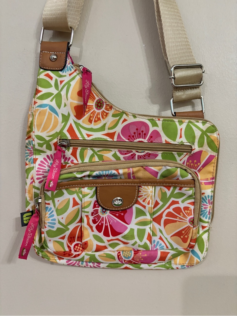 Lily Bloom Multicolor Floral Crossbody Shoulder Bag Perfect for Summer - Picture 2 of 12